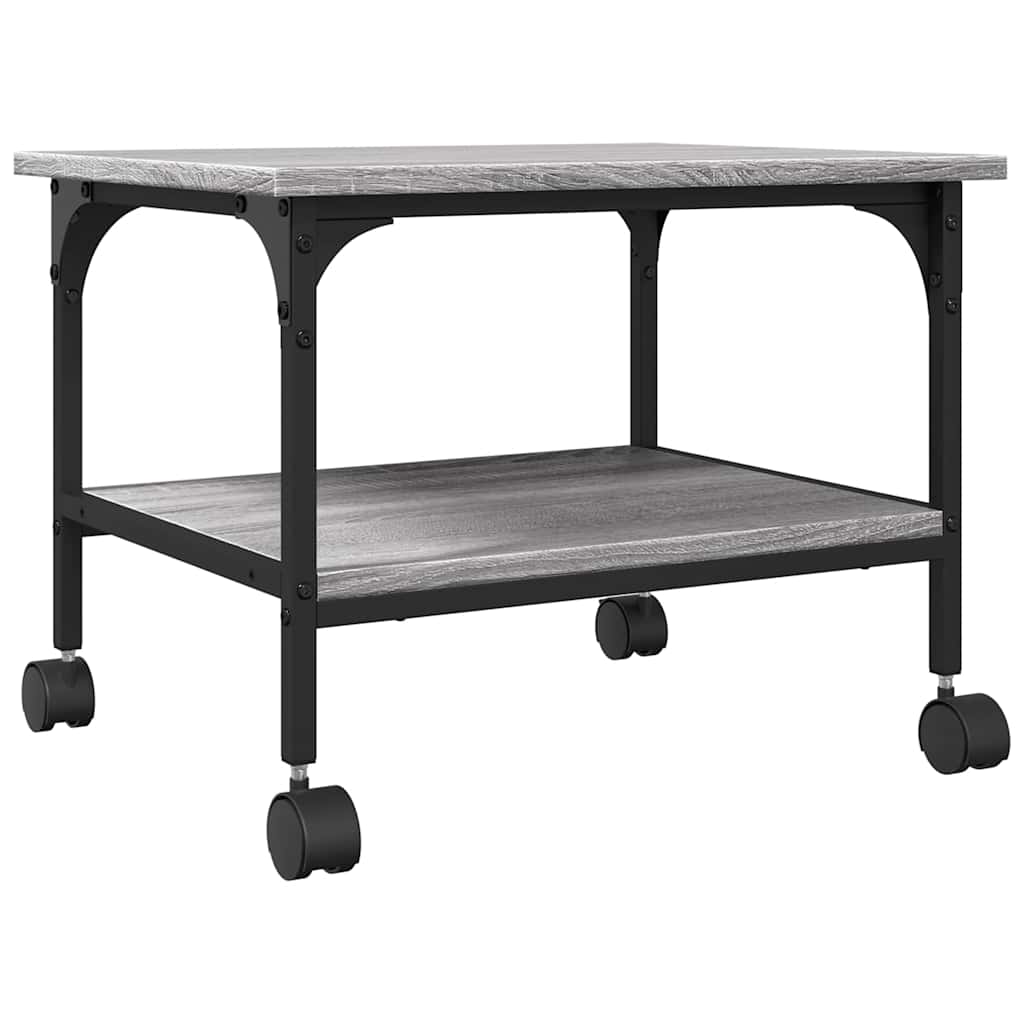 Soporte de impresora 2 niveles gris Sonoma 50x40x38 cm