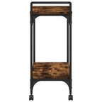 Carrito cocina madera ingeniería roble ahumado 60,5x31x72,5 cm