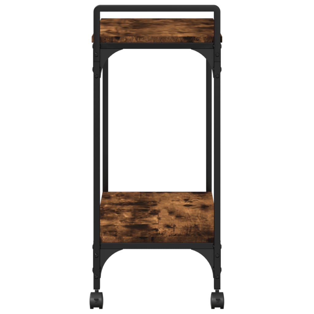 Carrito cocina madera ingeniería roble ahumado 60,5x31x72,5 cm
