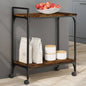 Kitchen trolley engineered wood smoked oak 60.5x31x72.5 cm