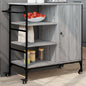Kitchen trolley engineered wood smoked oak 60.5x31x72.5 cm