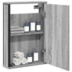 Armario con espejo baño madera marrón roble 60x16x60 cm