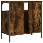Armario lavabo baño madera ingeniería roble ahumado 60x30x60 cm