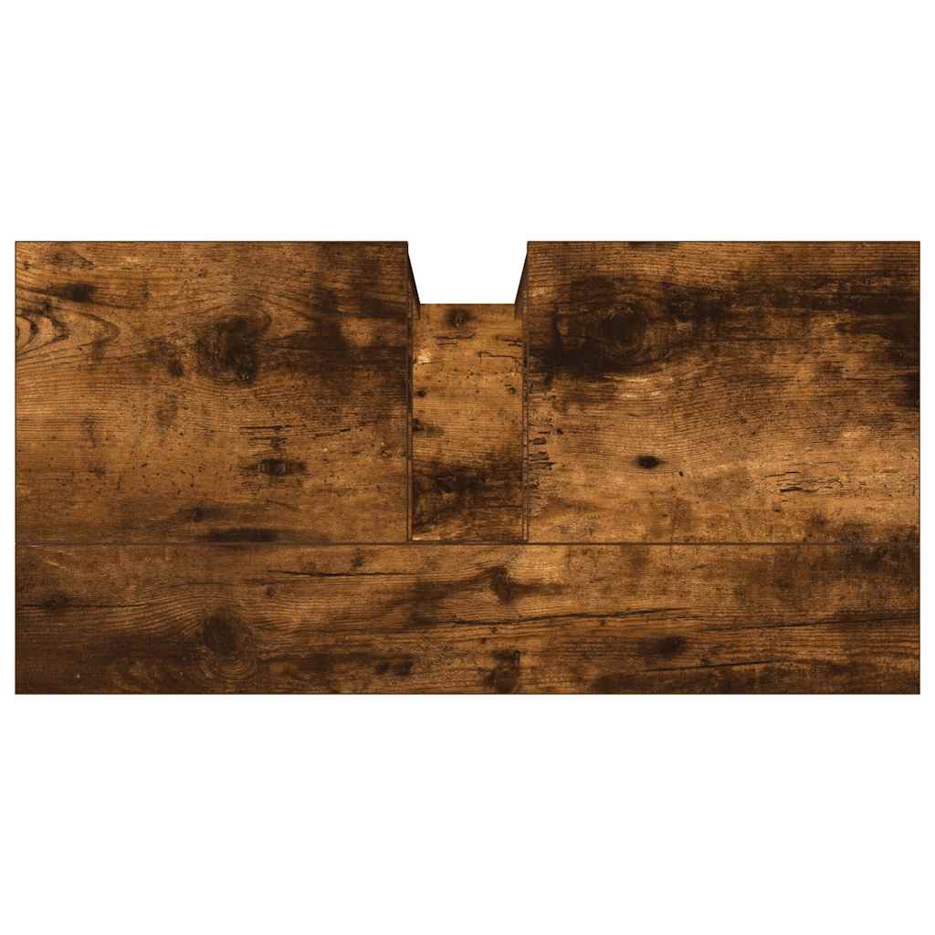 Armario lavabo baño madera ingeniería roble ahumado 60x30x60 cm