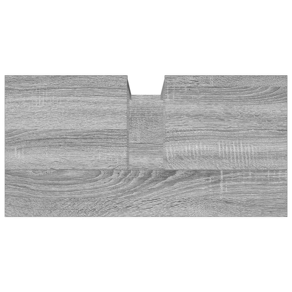 Armario lavabo baño madera ingeniería gris Sonoma 60x30x60 cm