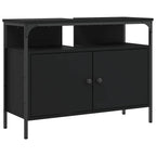 Armario para lavabo de baño madera ingeniería negro 80x30x60 cm