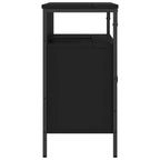 Armario para lavabo de baño madera ingeniería negro 80x30x60 cm