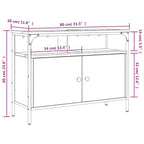 Armario lavabo baño madera ingeniería gris Sonoma 80x30x60 cm