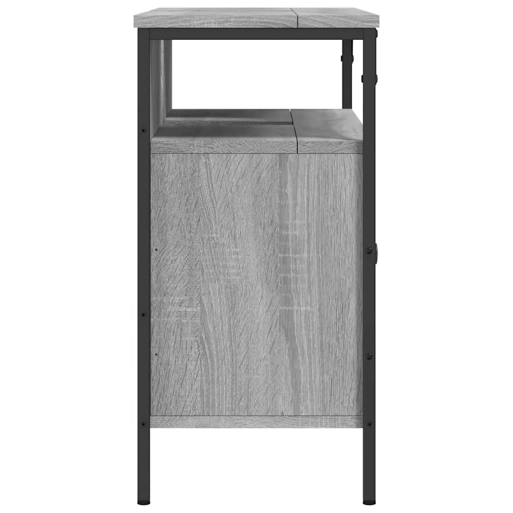 Armario lavabo baño madera ingeniería gris Sonoma 80x30x60 cm