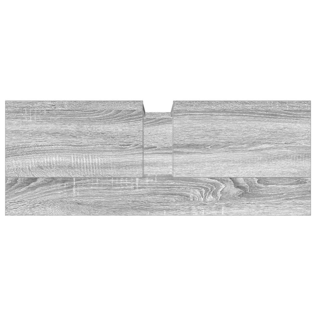Armario lavabo baño madera ingeniería gris Sonoma 80x30x60 cm