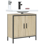 Armario lavabo baño madera ingeniería roble marrón 60x33x60 cm