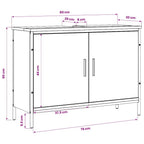 Armario lavabo baño madera ingeniería roble ahumado 80x30x60 cm