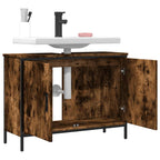 Armario lavabo baño madera ingeniería roble ahumado 80x30x60 cm