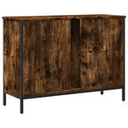 Armario lavabo baño madera ingeniería roble ahumado 80x30x60 cm