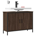 Armario lavabo baño madera ingeniería roble marrón 60x33x60 cm