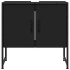 Armario para lavabo de baño madera ingeniería negro 60x33x60 cm