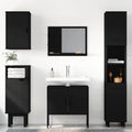 Armario para lavabo de baño madera ingeniería negro 60x33x60 cm
