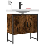 Armario lavabo baño madera ingeniería roble ahumado 60x30x60 cm