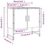 Armario lavabo baño madera ingeniería roble marrón 60x33x60 cm