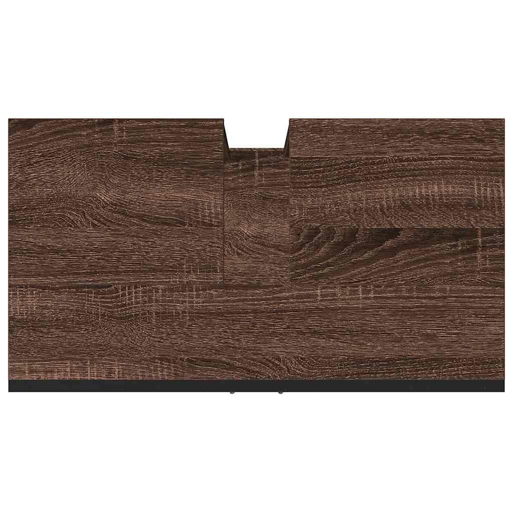 Armario lavabo baño madera ingeniería roble marrón 60x33x60 cm