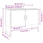 Armario de lavabo de baño madera ingeniería negro 80x33x60 cm