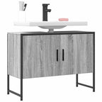 Armario lavabo baño madera ingeniería gris Sonoma 80x30x60 cm