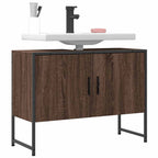 Armario lavabo baño madera ingeniería roble marrón 60x33x60 cm