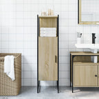 Armario de baño madera ingeniería roble Sonoma 33x33x120,5 cm