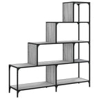 Librería con 4 peldaños madera gris Sonoma 139x33,5x149 cm