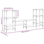 Mueble de TV madera de ingeniería gris Sonoma 206,5x28,5x95 cm