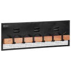 Perchero de pared con 5 ganchos madera maciza de mango