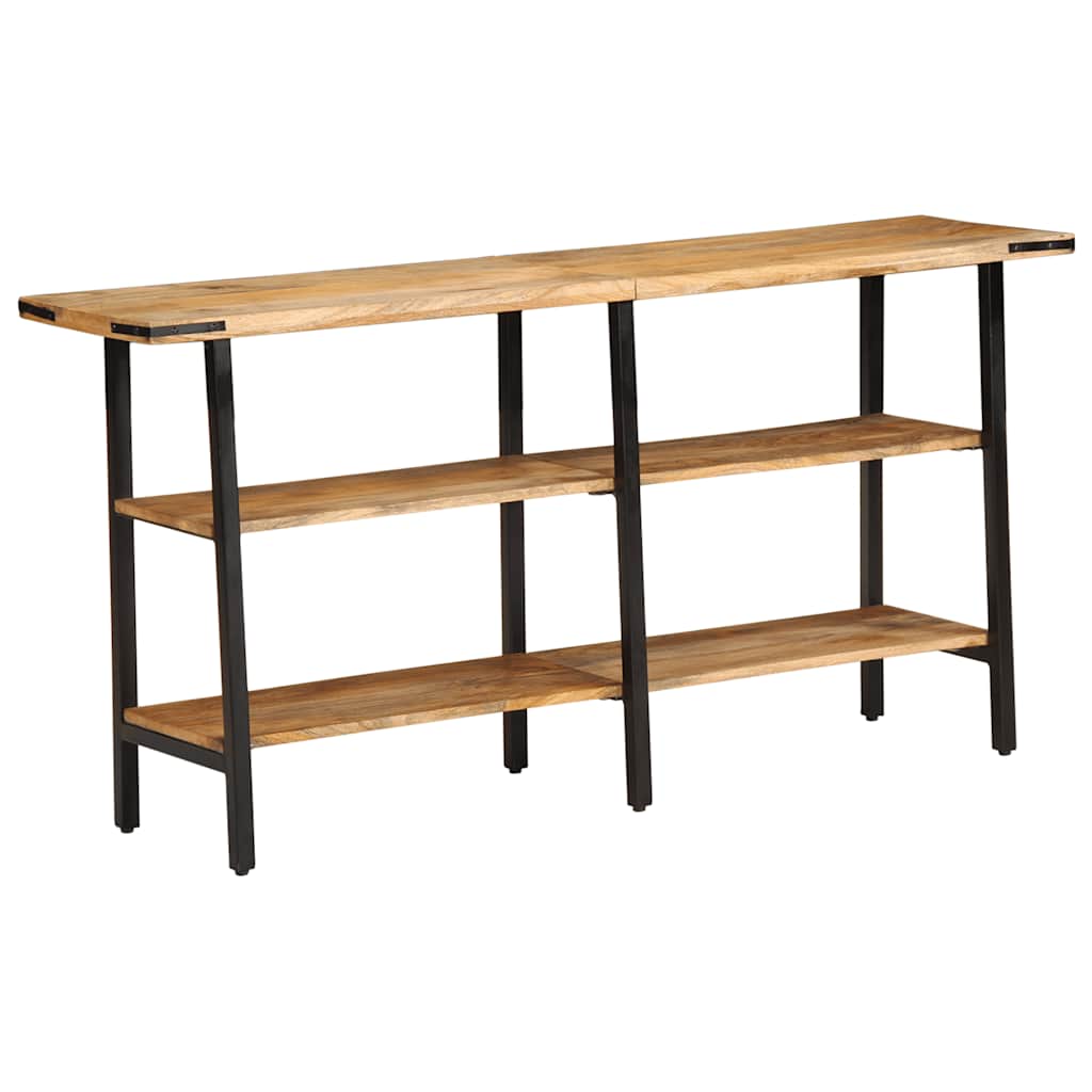 Mesa consola con estante madera ingeniería negra 100x29x75 cm