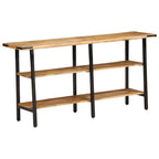 Mesa consola con estante madera ingeniería negra 100x29x75 cm