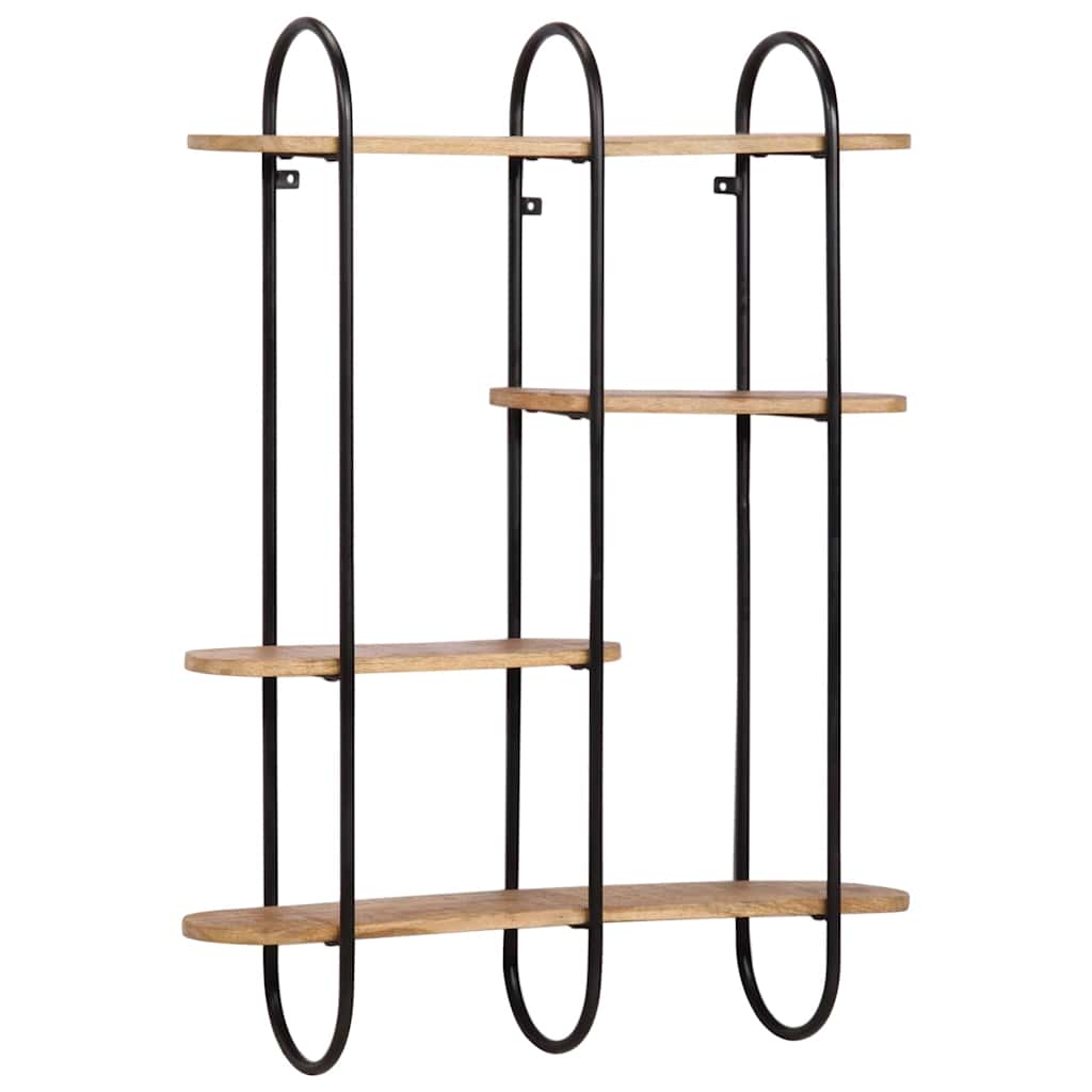Estante de pared madera maciza de mango 90x20x116,5 cm