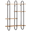 Estante de pared madera maciza de mango 90x20x116,5 cm
