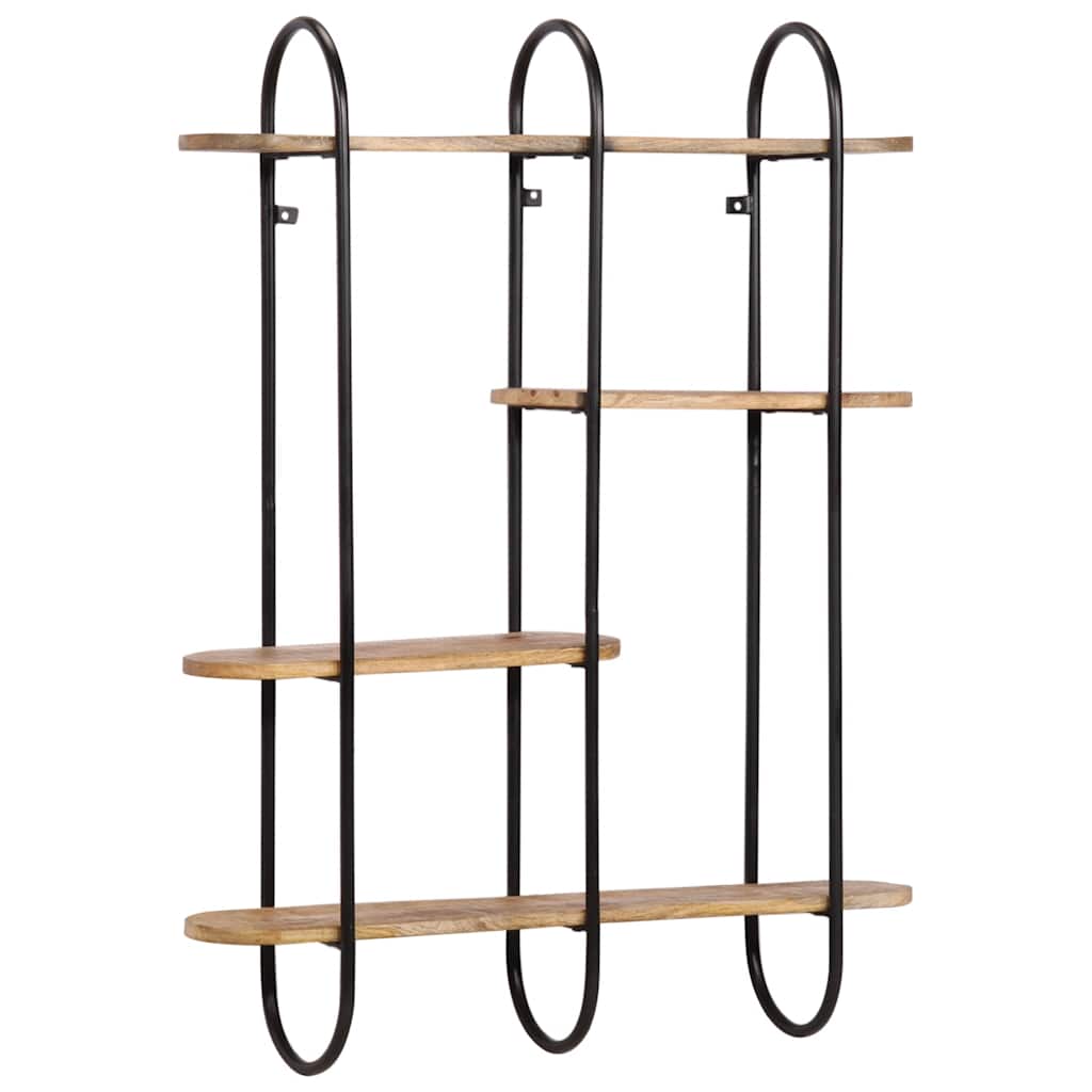 Estante de pared madera maciza de mango 90x20x116,5 cm