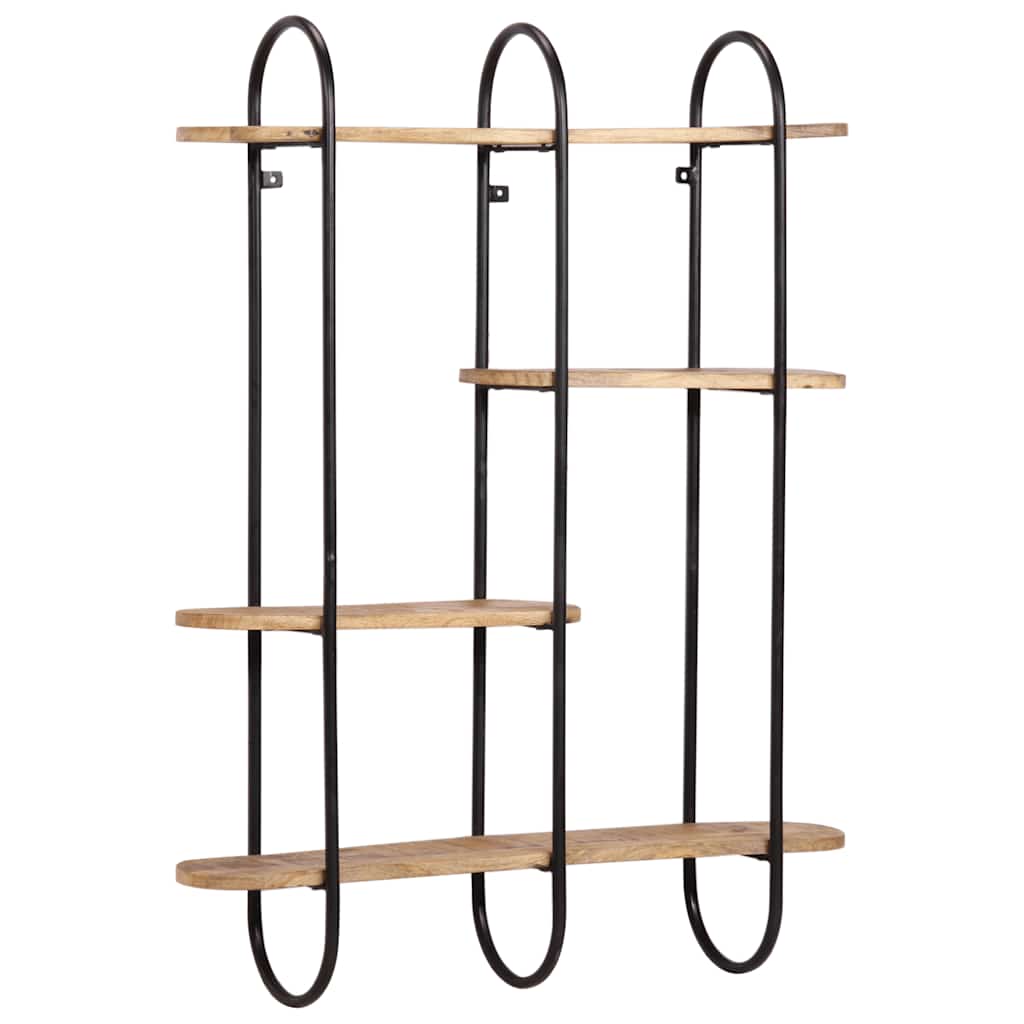 Estante de pared madera maciza de mango 90x20x116,5 cm