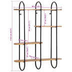 Estante de pared madera maciza de mango 90x20x116,5 cm
