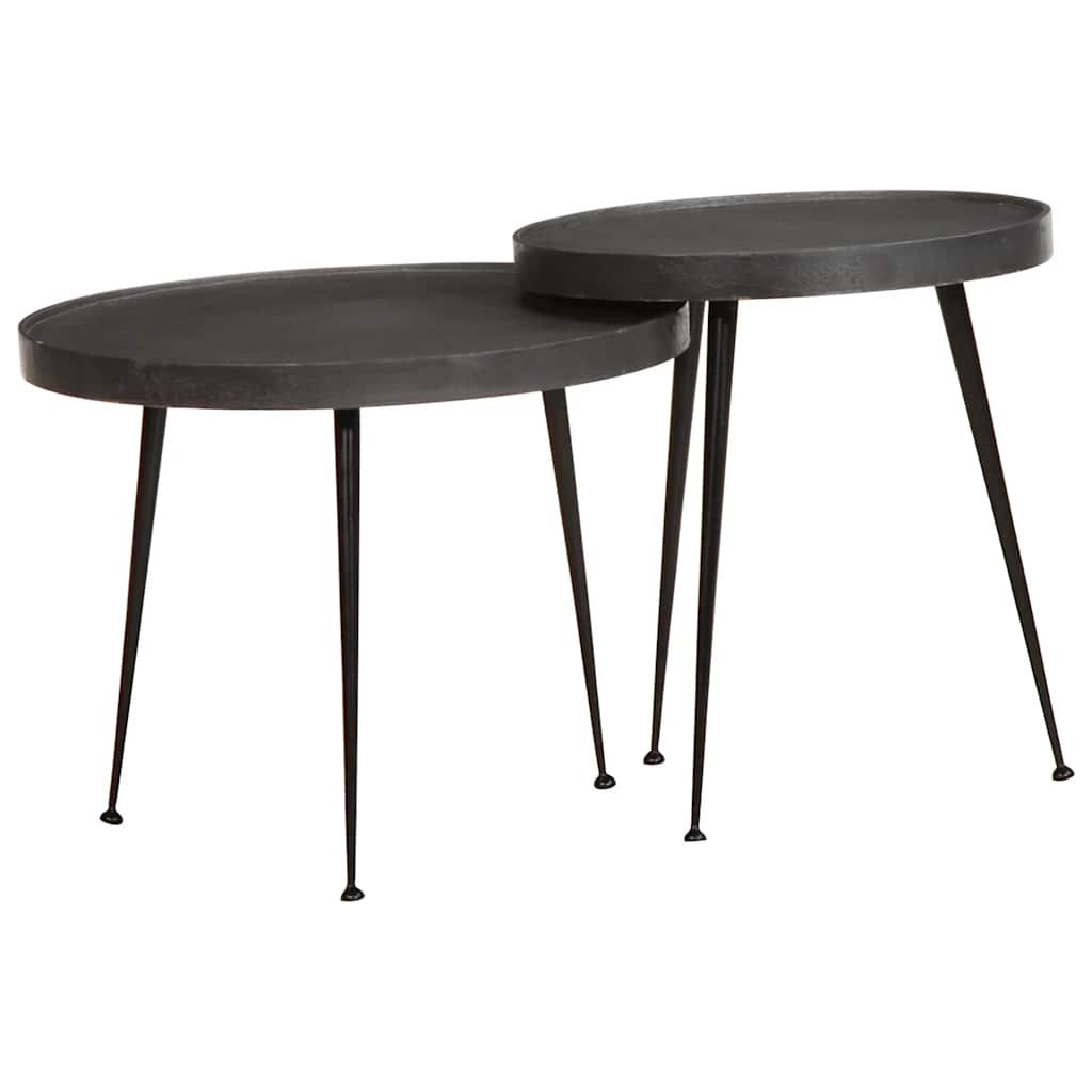 Mesa de centro 2 uds madera contrachapada dorada
