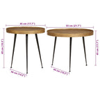 Mesa de centro 2 uds madera contrachapada dorada
