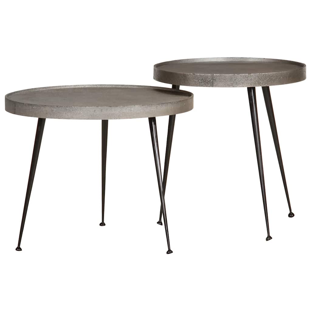Mesa de centro 2 uds madera contrachapada dorada