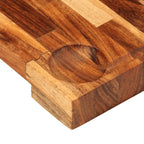 Tabla de cortar madera maciza de acacia 30x21x4 cm
