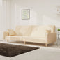 2-seater sofa bed with two blue fabric pillows