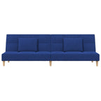 Sofá cama de 2 plazas con dos almohadas tela azul