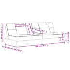 Sofá cama de 2 plazas con dos almohadas tela azul