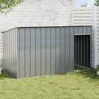 Caseta de perros con corral acero galvanizado 165x455x181 cm