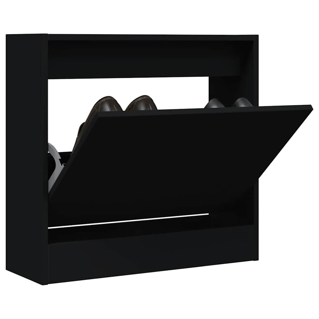 Zapatero de madera contrachapada roble ahumado 75x34x112 cm