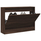 Zapatero de madera contrachapada roble ahumado 75x34x112 cm