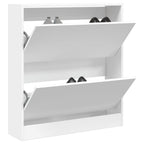 Zapatero de madera contrachapada roble ahumado 75x34x112 cm