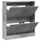 Zapatero de madera contrachapada roble ahumado 75x34x112 cm